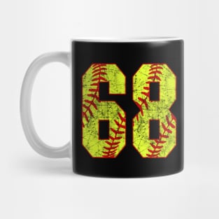 Fastpitch Softball Number 68 #68 Softball Shirt Jersey Uniform Favorite Player Biggest Fan Mug